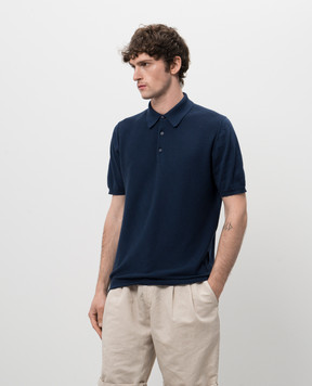 Kiton Синее поло в узор UMK0706