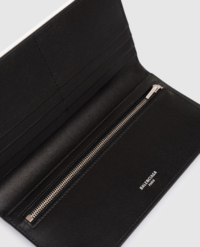 Balenciaga Черный кожаный кошелек Passport 1 Ticket 7877742AA3R
