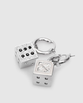 Off-White Сріблясті сережки у вигляді кубиків OMOD11AW24MET001