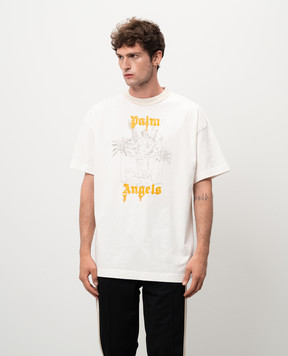 Palm Angels Біла футболка з принтом Angel Pencil PMAA001F24JER004