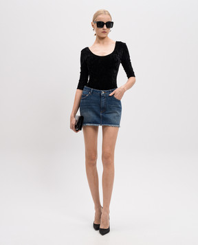 Dolce&Gabbana Синя джинсова спідниця міні з ефектом потертості F4C2TDG8MR2
