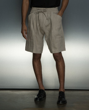 Jan Jan Van Essche Сірі шорти з льону SHORTS10LINENCLOTH