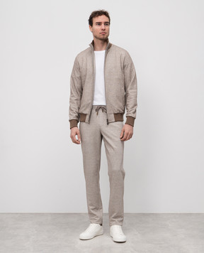 CAPOBIANCO Бежевый спортивный костюм с льном с логотипом 18M452LU0018M735LURO