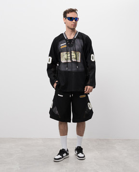 Off-White Белая майка в рубчик с логотипом логотип OMUY006C99JER001
