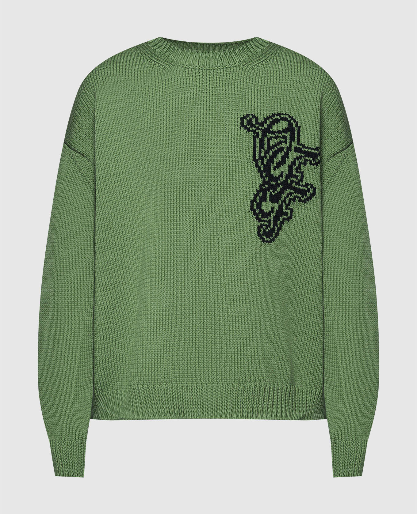 Natlover green sweater with logo pattern