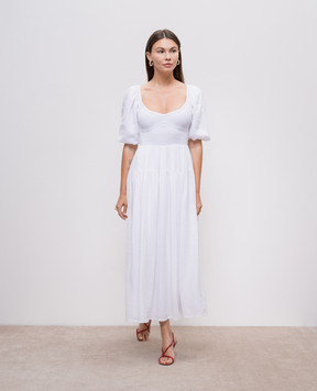 Faithfull Белое платье миди Rosarico из льна FF2815WHT