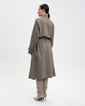 Magda Butrym Сірий тренч зі знімним капюшоном COAT01192725