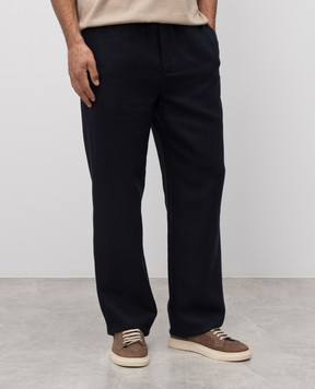 Loro Piana Синие брюки Marlyn из льна FAP7033