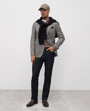 Canali Коричневое поло из шерсти MK01149C0572