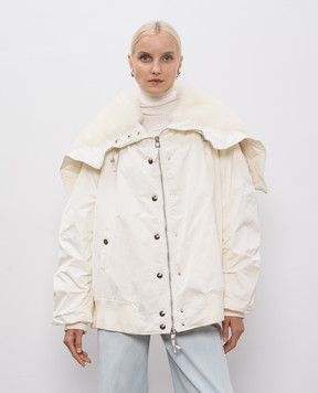Ermanno Scervino Бежева куртка з хутром D470B304MTUUJ