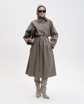 Magda Butrym Сірий тренч зі знімним капюшоном COAT01192725