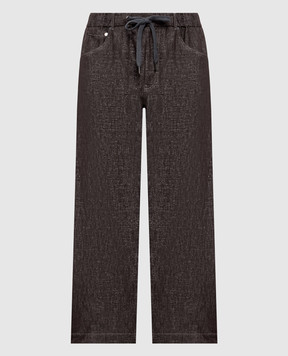 Brunello Cucinelli Коричневі штани з люрексом MB148MY599