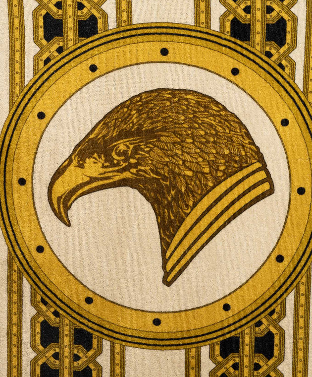 Stefano Ricci Бежевое полотенце с узором эмблемы в виде головы орла YTELM02SPEAGLE2 изображение 2