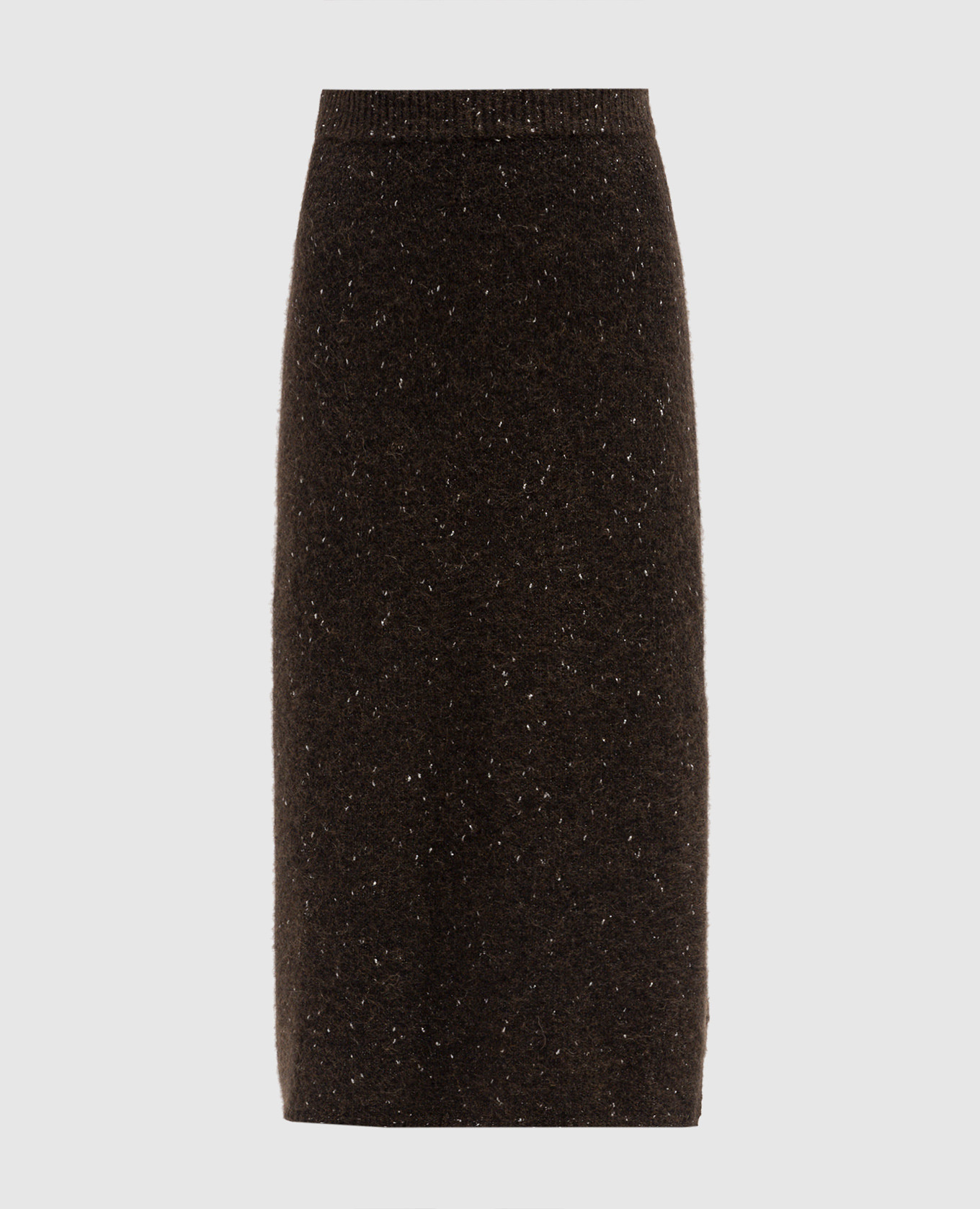 Brown skirt with wool and lurex