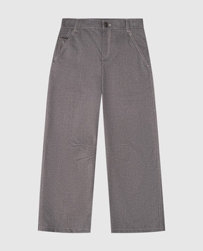 Brunello Cucinelli Дитячі сірі штани кльош з вовною BB122P240C
