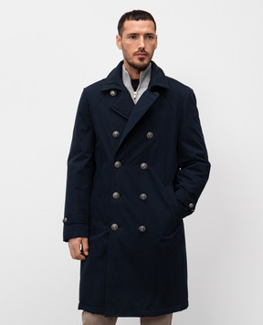 Brunello Cucinelli Синяя двубортная куртка MY4646364