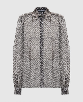 Dolce&Gabbana Блуза із шовку з принтом F5R64TIS1ZM