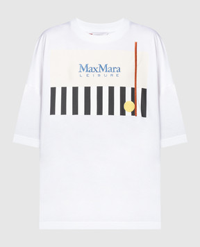 Max Mara Белая футболка SATRAPO с вышивкой SATRAPO