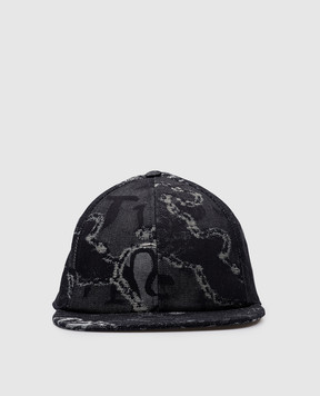 Off-White Синяя кепка в тканом узоре OMLB055F24DEN001