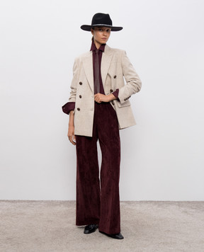 Brunello Cucinelli Бордові вельветові штани MD574P9002