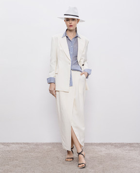 Brunello Cucinelli Біла спідниця на запах MH540G3814