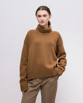 Jil Sander Коричневий светр з кашеміром J02GP0035J13203