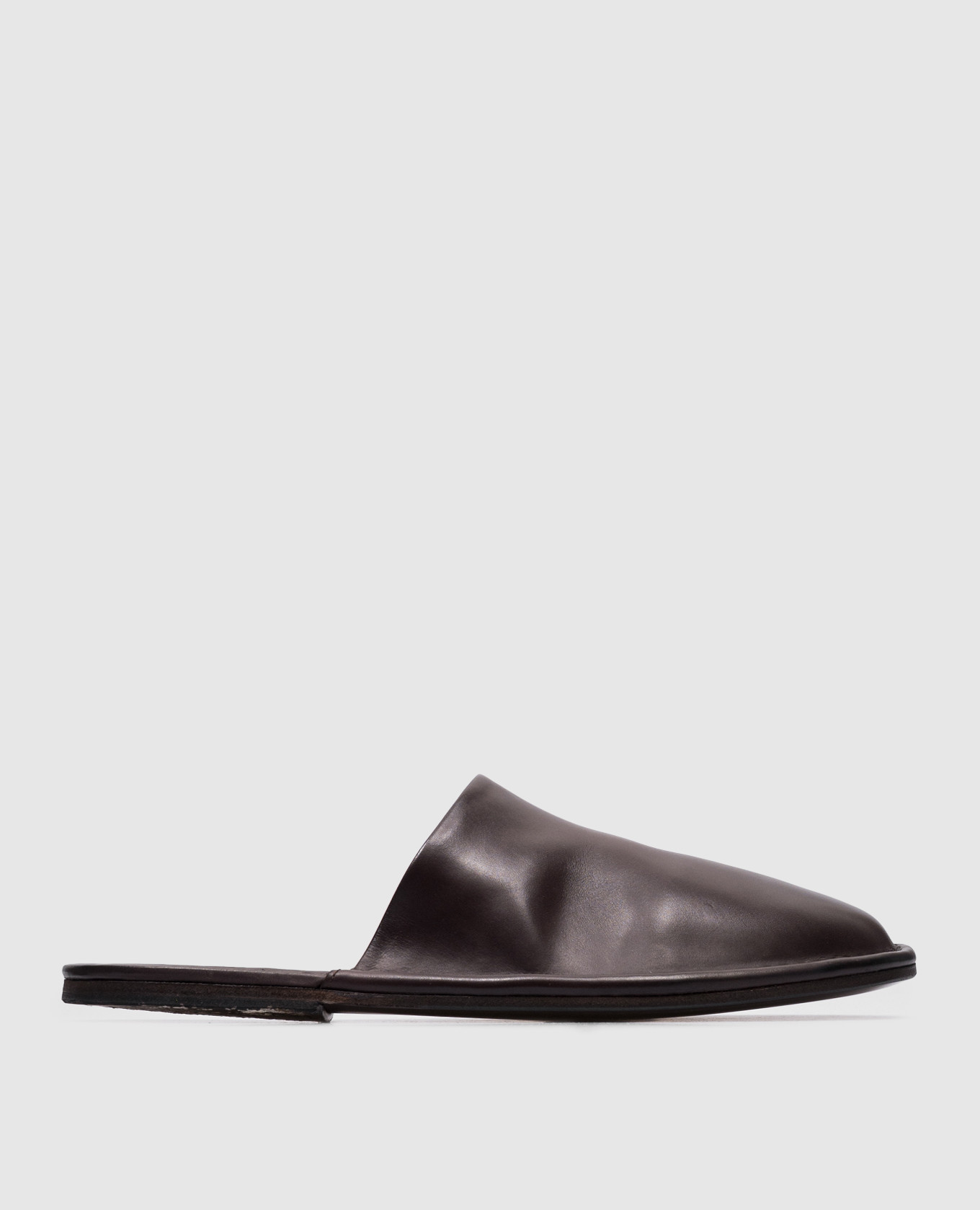 Brown leather flip-flops