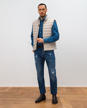 Brunello Cucinelli Синя джинсова сорочка MR6834008