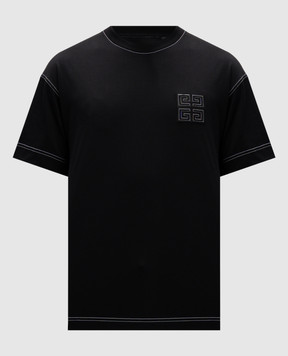 Givenchy Чорна футболка з аплікацією 4G BM71MG3YPQ