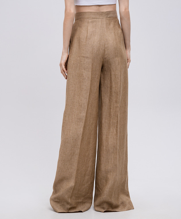 Max Mara Бежеві палацо RAUCHE з льону RAUCHE зображення 4