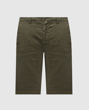 Kiton Зеленые шорты с льном UFBLACK0603F