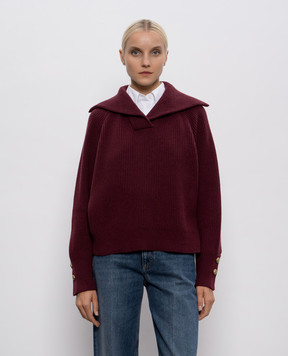 Brunello Cucinelli Бордовий светр з вовни, кашеміру та шовку M16725102
