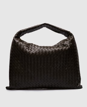 Bottega Veneta Шкіряна сумка Hop кольору хакі з плетінням Intrecciato 763970V3IV1