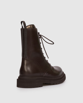Brunello Cucinelli Коричневі шкіряні черевики MZOLG3036