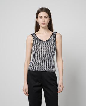 Max Mara Черный топ ARRIGO в полоску ARRIGO