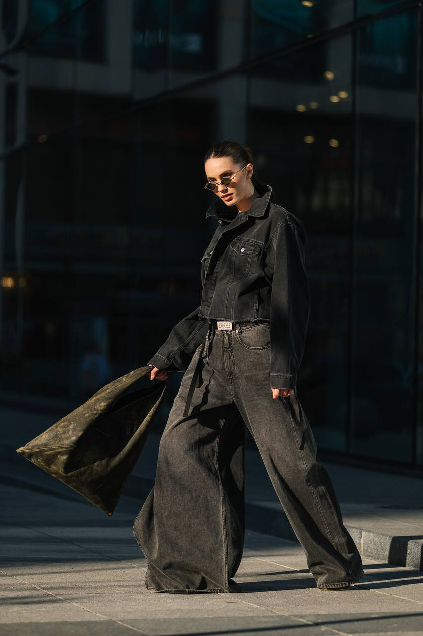 Maison Margiela MM6 Черные джинсы на запах S62LB0163M30009 изображение 6