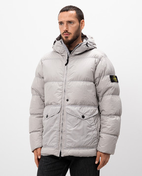Stone Island Серый пуховик CRINKLE REPS R-NY 811540723