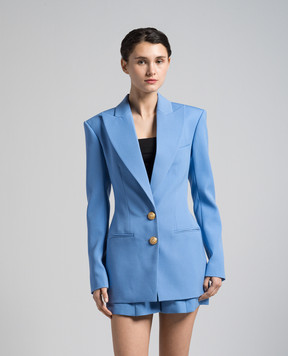 Balmain Блакитний жакет з вовни CF0SE055WC09