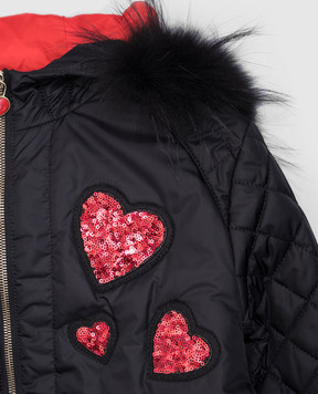 Philipp Plein Дитяча чорна куртка з аплікаціями GRB00181216