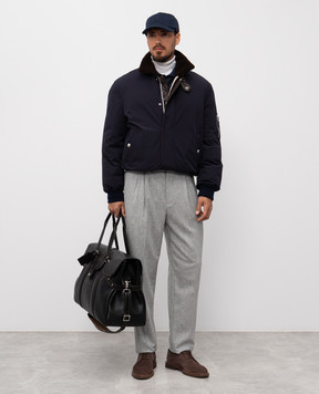 Brunello Cucinelli Синя сорочка з вовни M038P0720