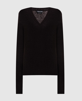 Tom Ford Коричневий пуловер з кашеміру і шовку MAK1338YAX755