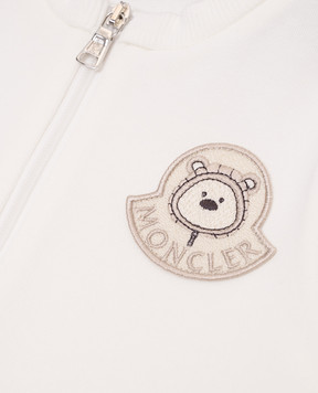 Moncler ENFANT Дитячий білий комбінезон з нашивкою логотипа K19518L00001899AR