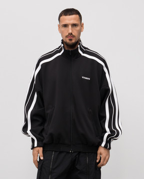 Vetements Чорна спортивна куртка з вишивкою логотипа UH76GJ300Bm