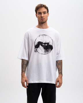 Ann Demeulemeester Белая футболка с принтом Dieter 2402MJTS0637FA206