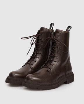 Brunello Cucinelli Коричневі шкіряні черевики MZOLG3036