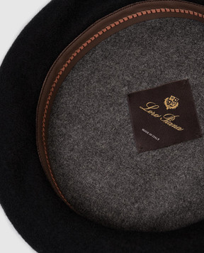 Loro Piana Чорний берет Ali з вовни FAP9613