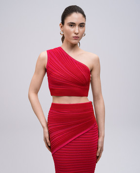 Balmain Розовый топ на плечо EF0AF057KI38