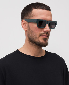 Alexander McQueen Зеленые очки с логотипом 832526J0749
