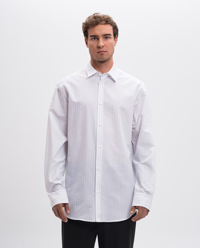 Ann Demeulemeester Белая рубашка Benard в полоску 2402MSH07FA518