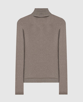 Brunello Cucinelli Бежевий гольф з кашеміром та шовком з люрексом M41800063P